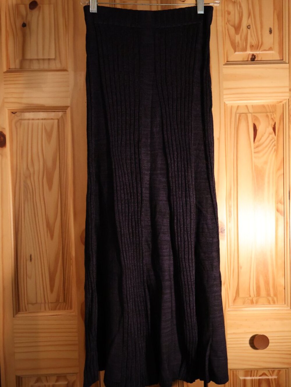 COS Women's Dark Navy Blue Flared Ribbed Knit Maxi Skirt XS 37.5" - Picture 4 of 5